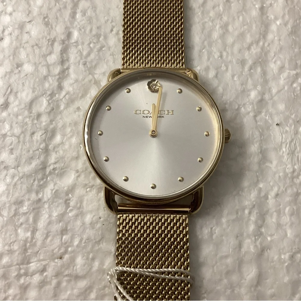 Coach Women's Elliot Gold-Tone Stainless Steel Mesh Bracelet Watch 36mm